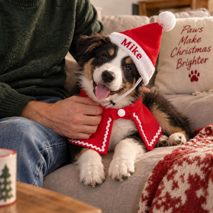 Personalized Santa Scarf & Cape Set for Pets