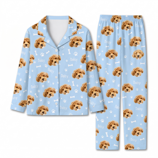 Custom All Over Pet Portrait Pajama Set with Name