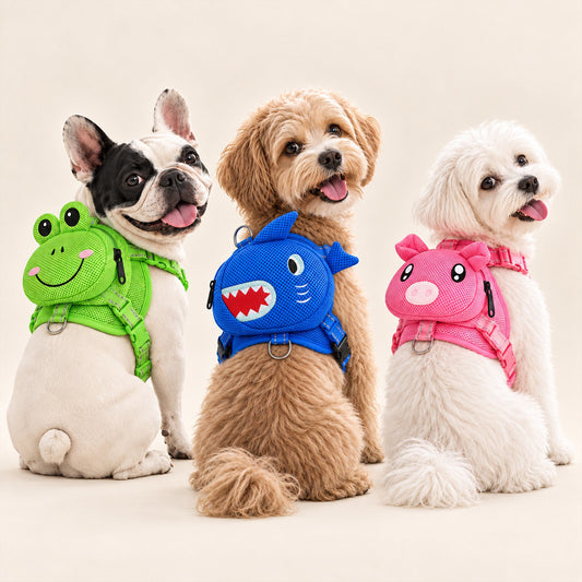 Cartoon Animal Backpack Dog Harness