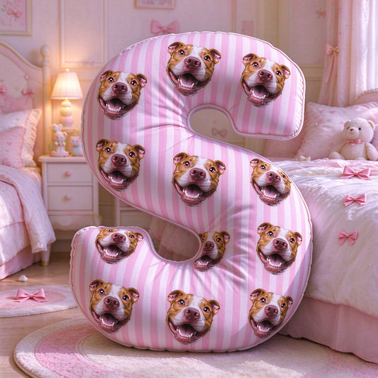 Custom Pet Portrait & Initial Throw Pillow