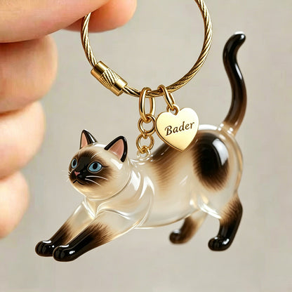 Personalized Cat Fur Memorial Keychain