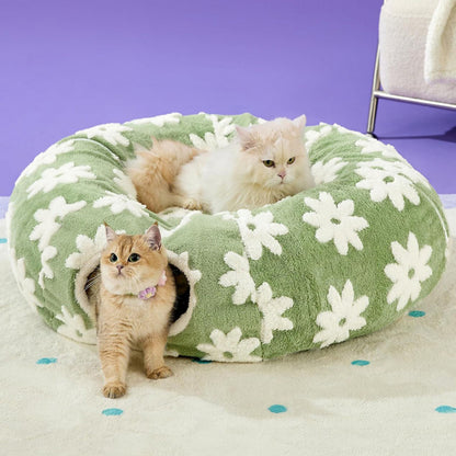 2-in-1 Foldable Cat Play Tunnel and Cozy Cat Bed