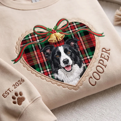 Custom Locket Heart Pet Portrait Christmas Sweatshirt