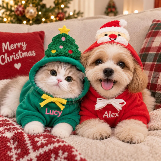 Personalized Embroidered Christmas Pet Hoodie
