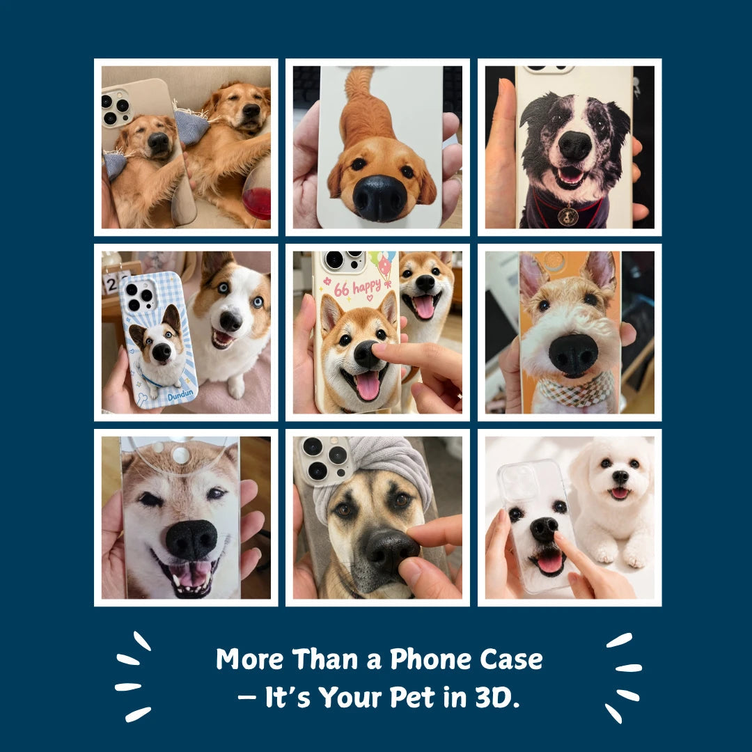 Puptailor Personalized Pet Dog Photo Phone Case with 3D Squishy Nose