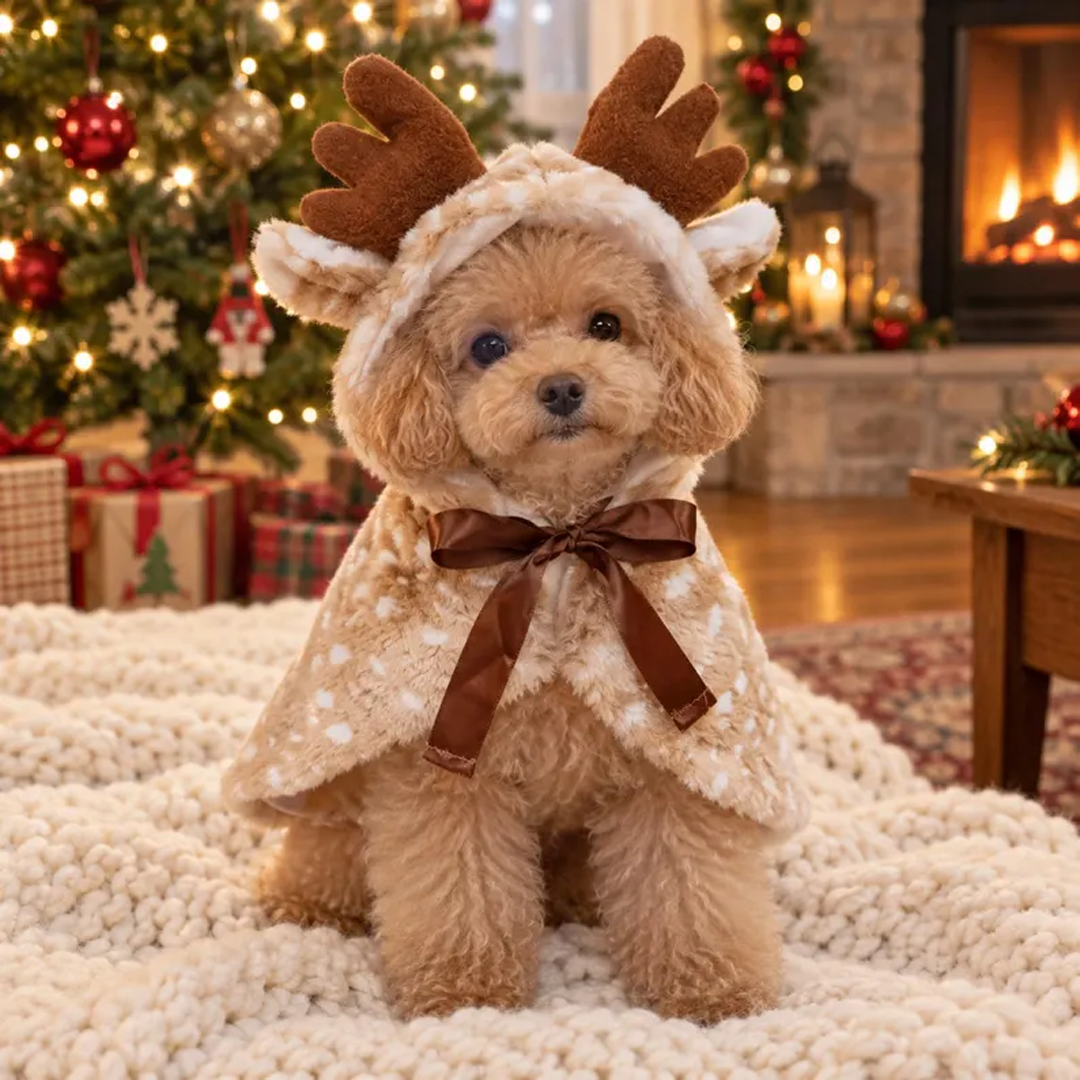 Reindeer Cape Costume for Small Dogs & Cats