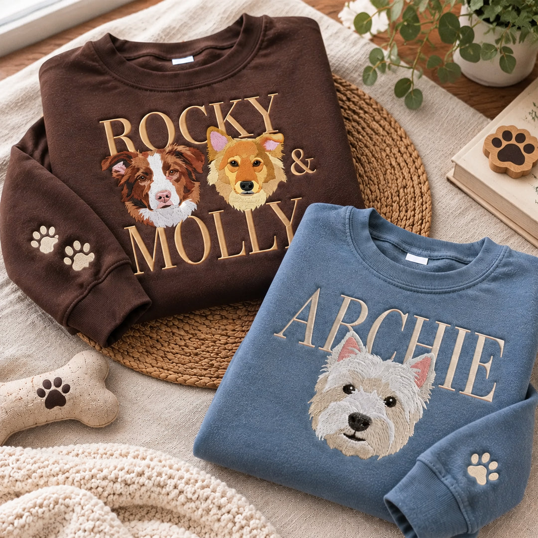 Puptailor Personalized Pet Portrait And Name Sweatshirt
