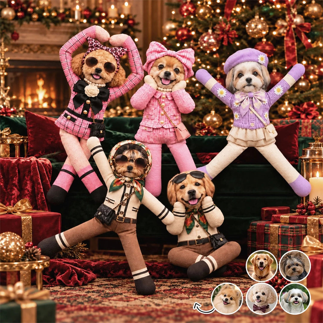 Personalized Funny Fashion Pet Poseable Plush Doll with Pet Photos