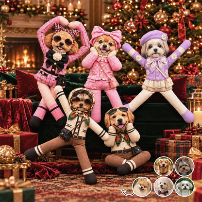Personalized Funny Fashion Pet Poseable Plush Doll with Pet Photos