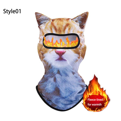 Puptailor 3D Animal Digital Print Outdoor Ski Mask