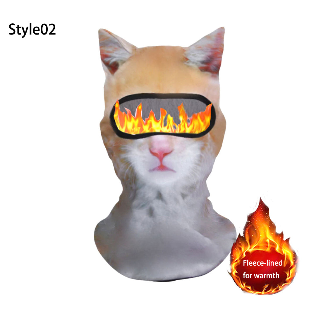 Puptailor 3D Animal Digital Print Outdoor Ski Mask
