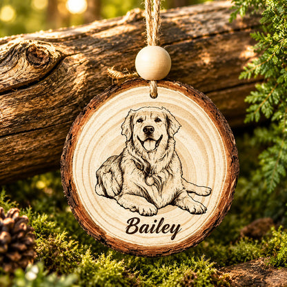 Custom Pet Portrait Wooden Ornament