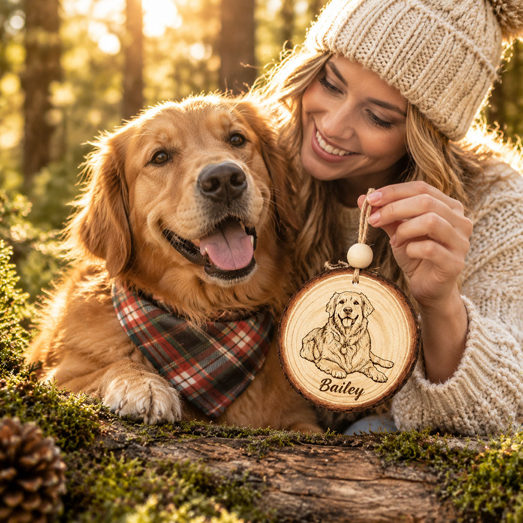 Custom Pet Portrait Wooden Ornament
