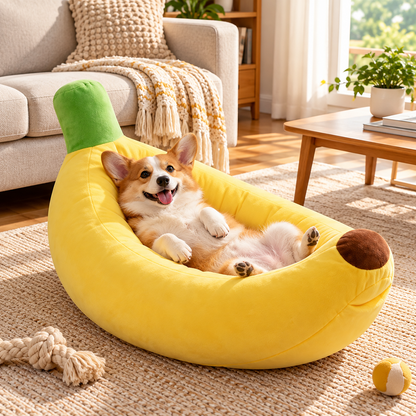Banana-Shaped Pet Bed