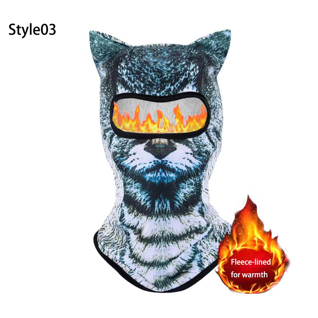 Puptailor 3D Animal Digital Print Outdoor Ski Mask