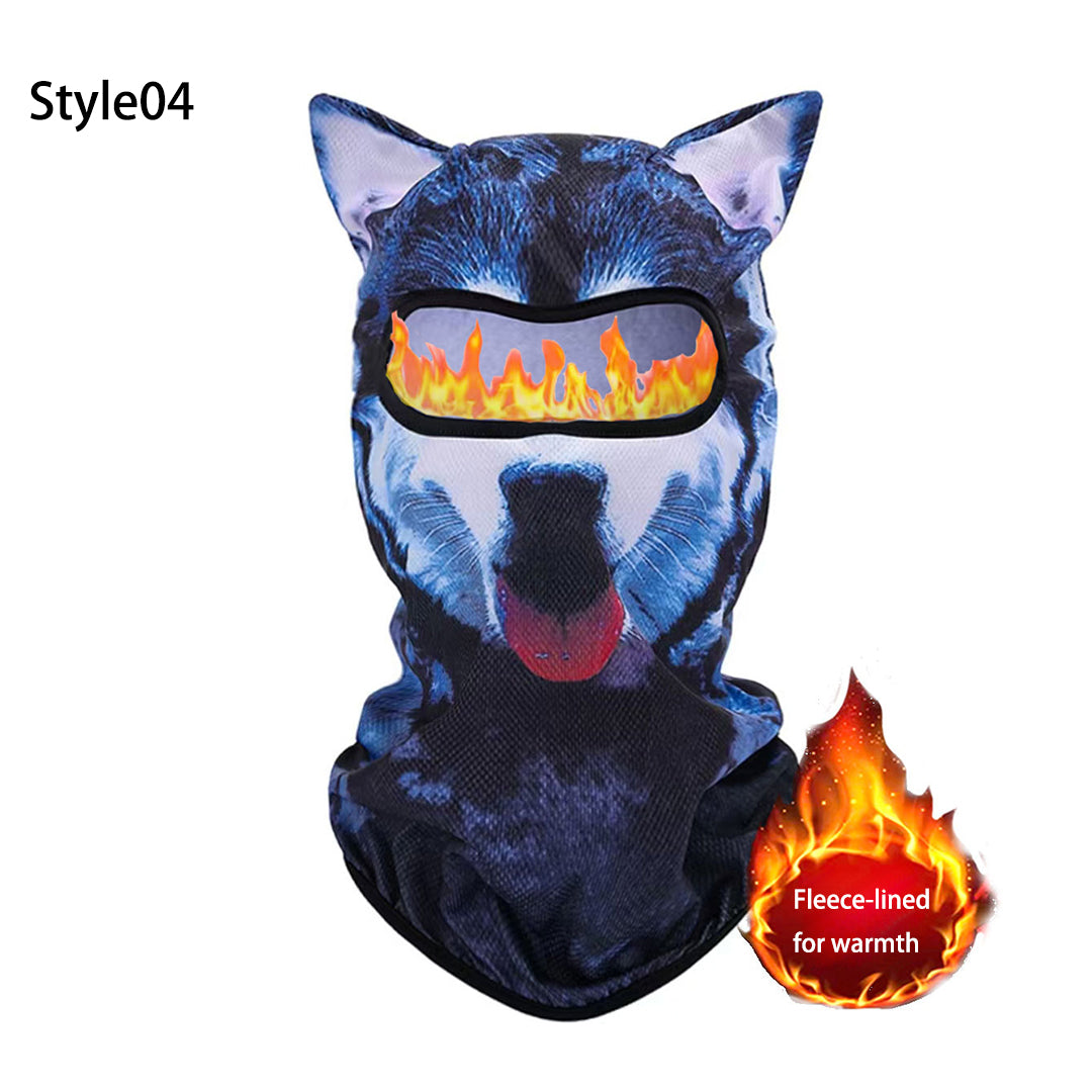 Puptailor 3D Animal Digital Print Outdoor Ski Mask