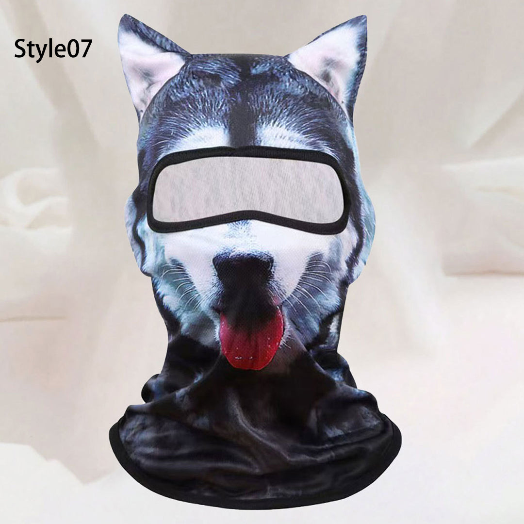 Puptailor 3D Animal Digital Print Outdoor Ski Mask