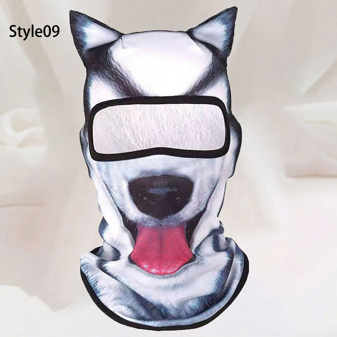 Puptailor 3D Animal Digital Print Outdoor Ski Mask