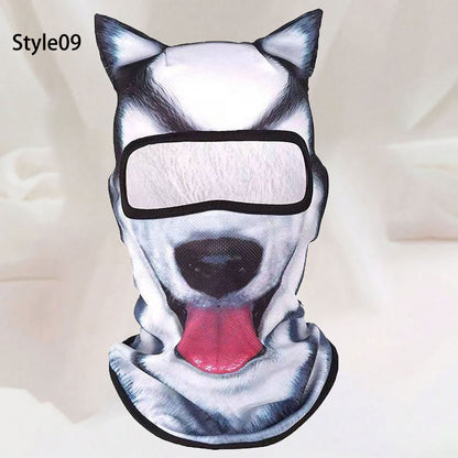 Puptailor 3D Animal Digital Print Outdoor Ski Mask