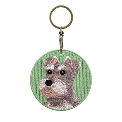 Personalized Custom Embroidered Pet Portrait Keychain