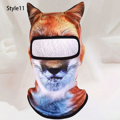 Puptailor 3D Animal Digital Print Outdoor Ski Mask