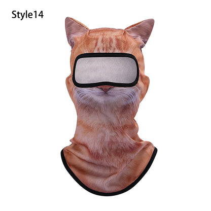 Puptailor 3D Animal Digital Print Outdoor Ski Mask
