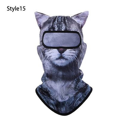 Puptailor 3D Animal Digital Print Outdoor Ski Mask