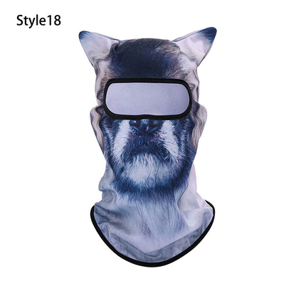 Puptailor 3D Animal Digital Print Outdoor Ski Mask