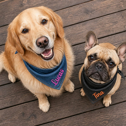 Personalized Denim Dog Bandana