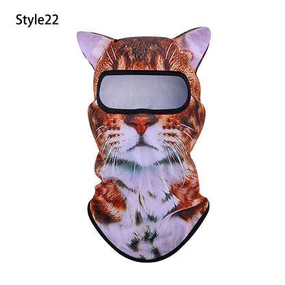 Puptailor 3D Animal Digital Print Outdoor Ski Mask
