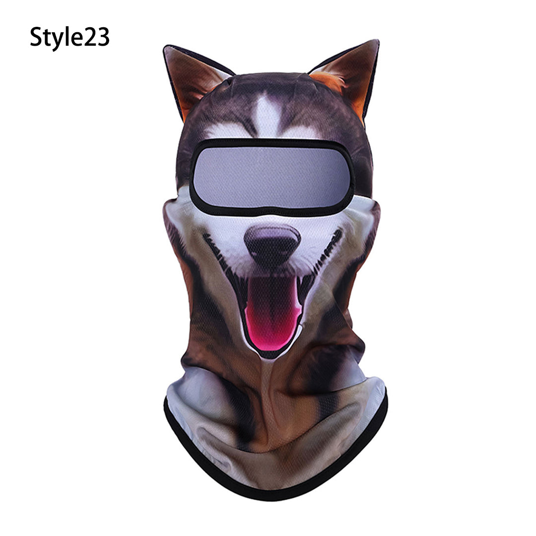 Puptailor 3D Animal Digital Print Outdoor Ski Mask