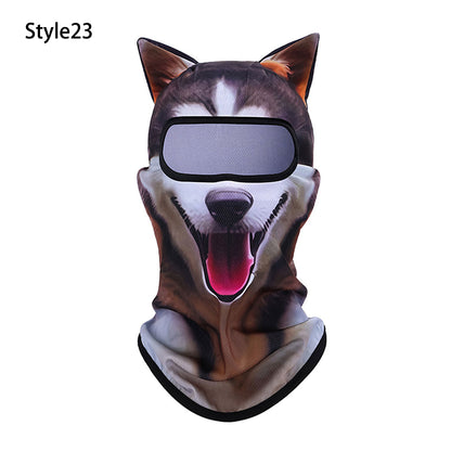 Puptailor 3D Animal Digital Print Outdoor Ski Mask