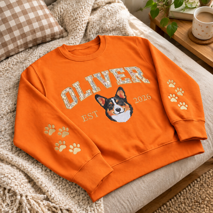 Custom Floral Letter Pet Portrait Sweatshirt