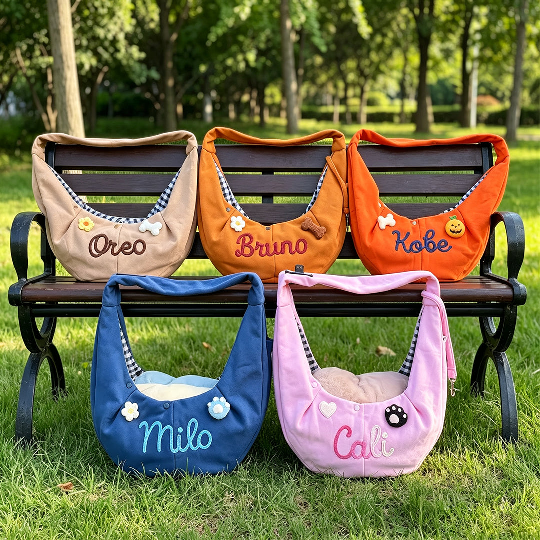 Puptailor Personalized Small Dog Carrier Bag With Embroidered Name
