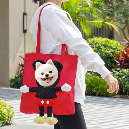Personalized Embroidered Name Cute Cartoon Pet Tote Bag