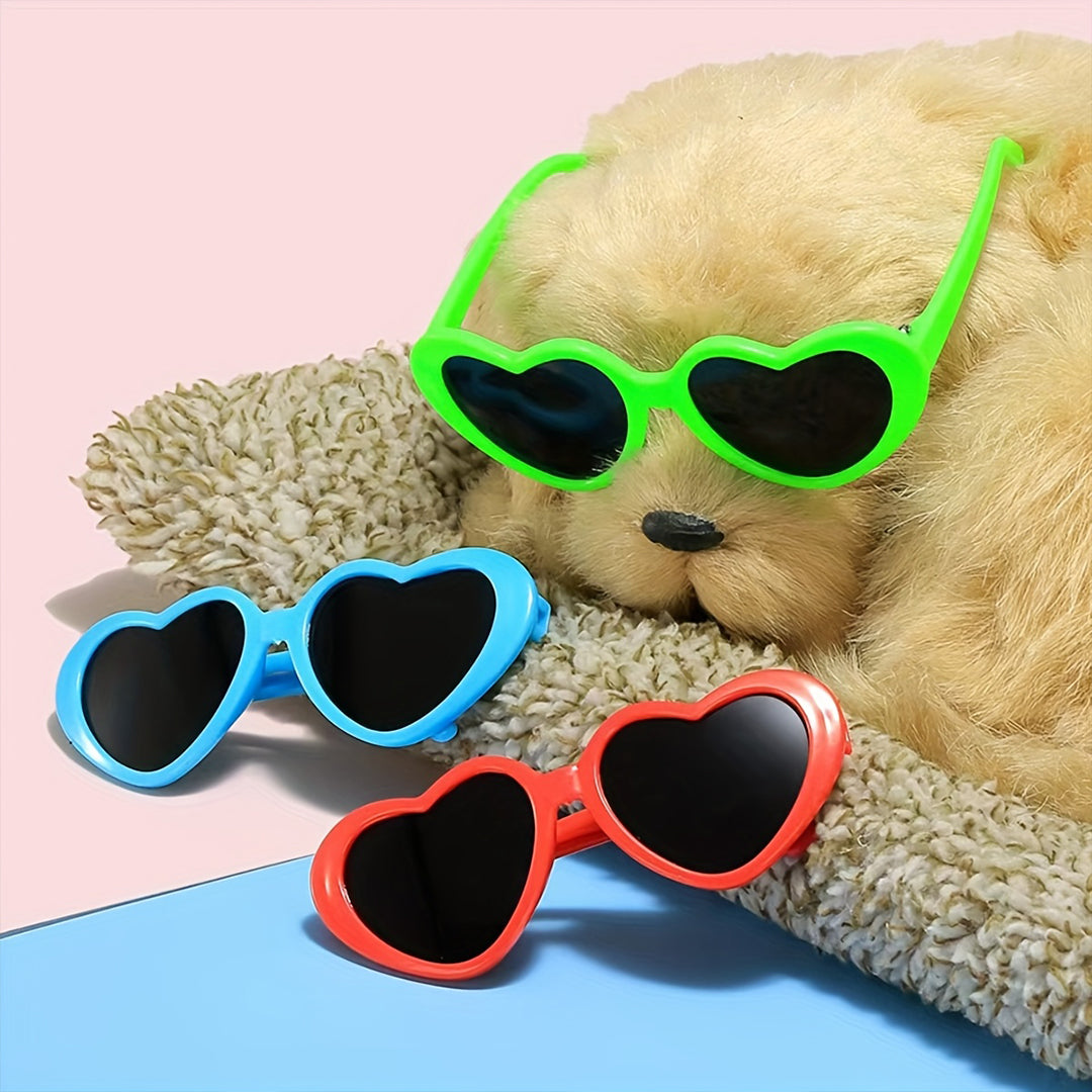 Stylish Heart-Shaped Pet Glasses