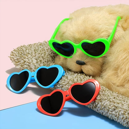 Stylish Heart-Shaped Pet Glasses