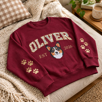 Custom Floral Letter Pet Portrait Sweatshirt