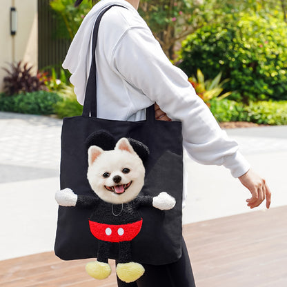 Personalized Embroidered Name Cute Cartoon Pet Tote Bag