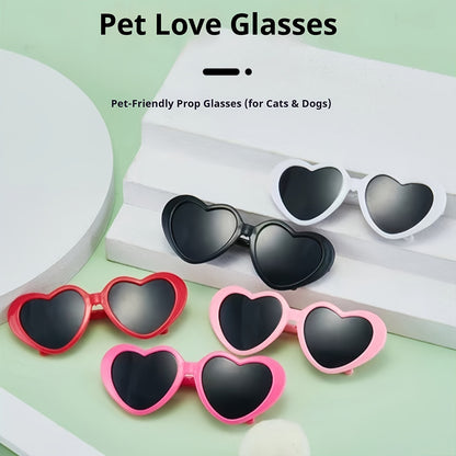 Stylish Heart-Shaped Pet Glasses