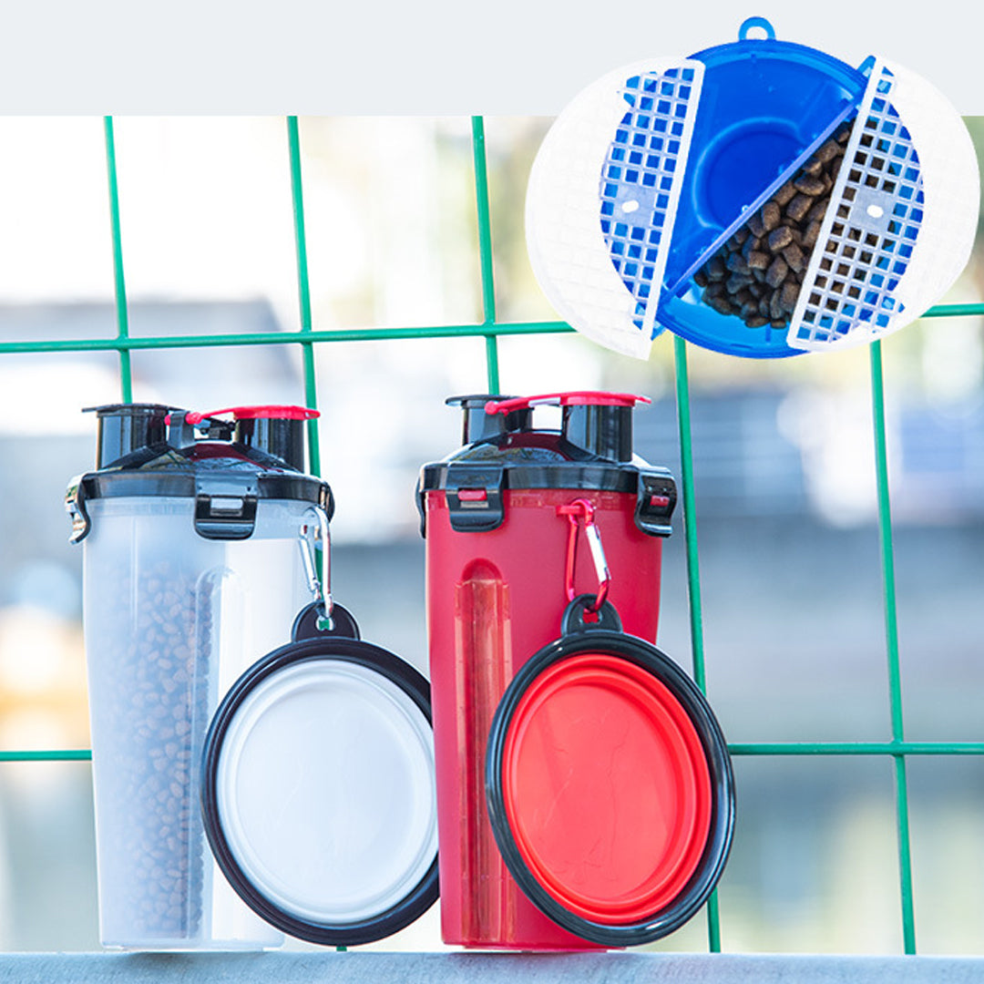Portable 2-in-1 Pet Water & Food Cup for Outdoor