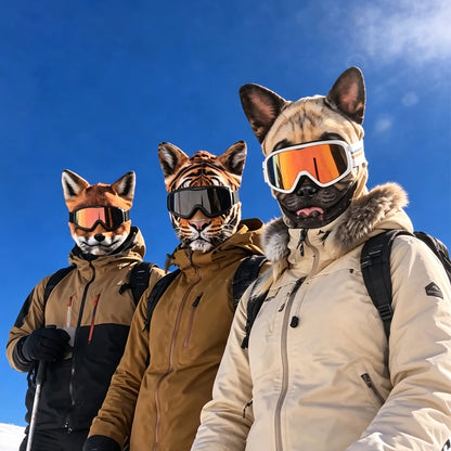 Puptailor 3D Animal Digital Print Outdoor Ski Mask