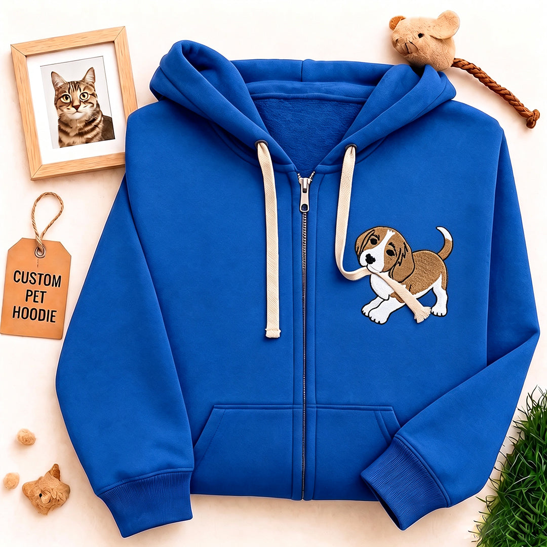 Personalized Dog Cat Embroidery Hooded Sweatshirt