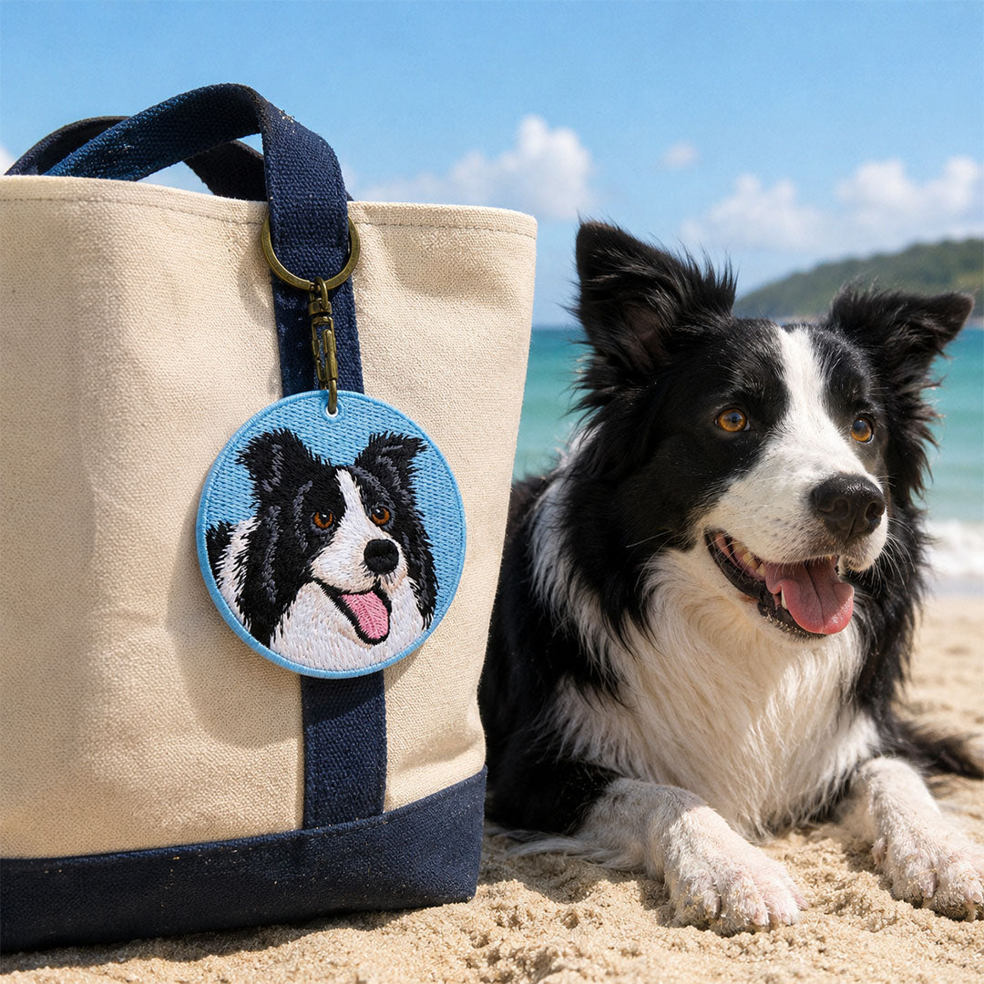 Personalized Custom Embroidered Pet Portrait Keychain