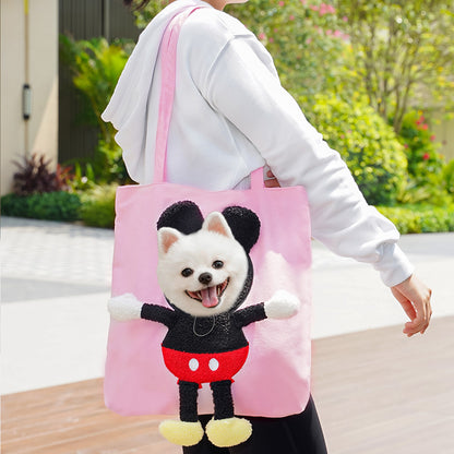 Personalized Embroidered Name Cute Cartoon Pet Tote Bag