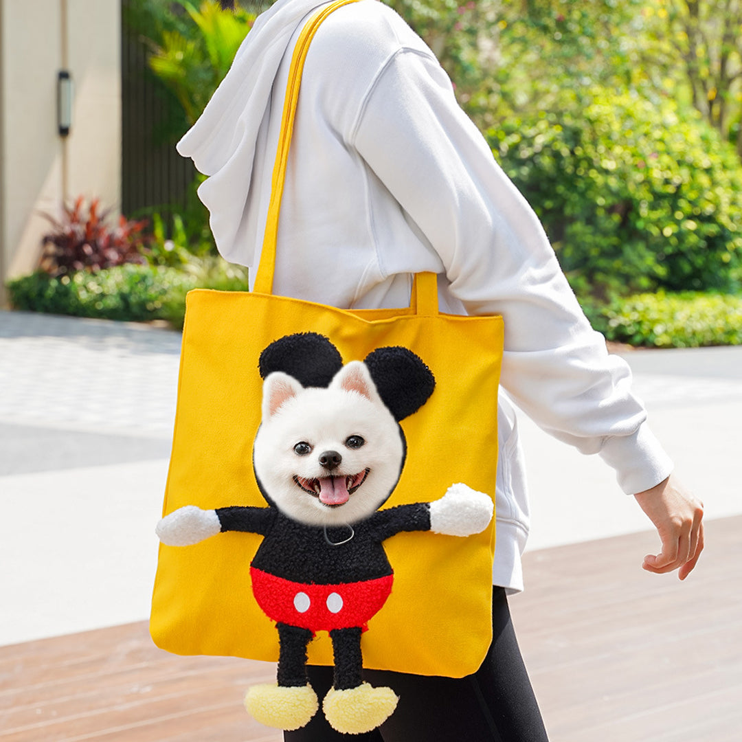 Personalized Embroidered Name Cute Cartoon Pet Tote Bag