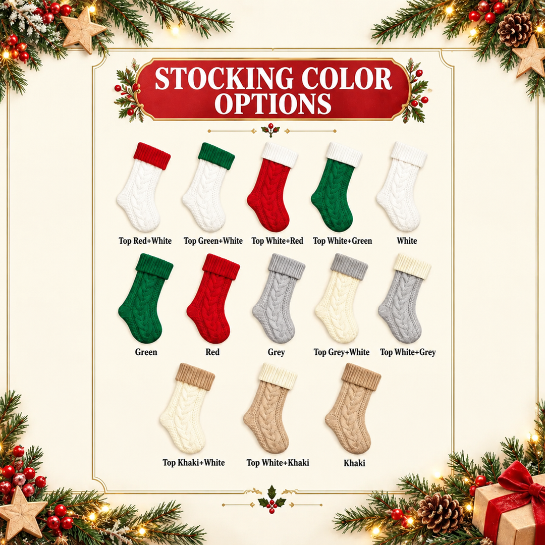 Custom Pet Portrait Cable Knit Christmas Stocking