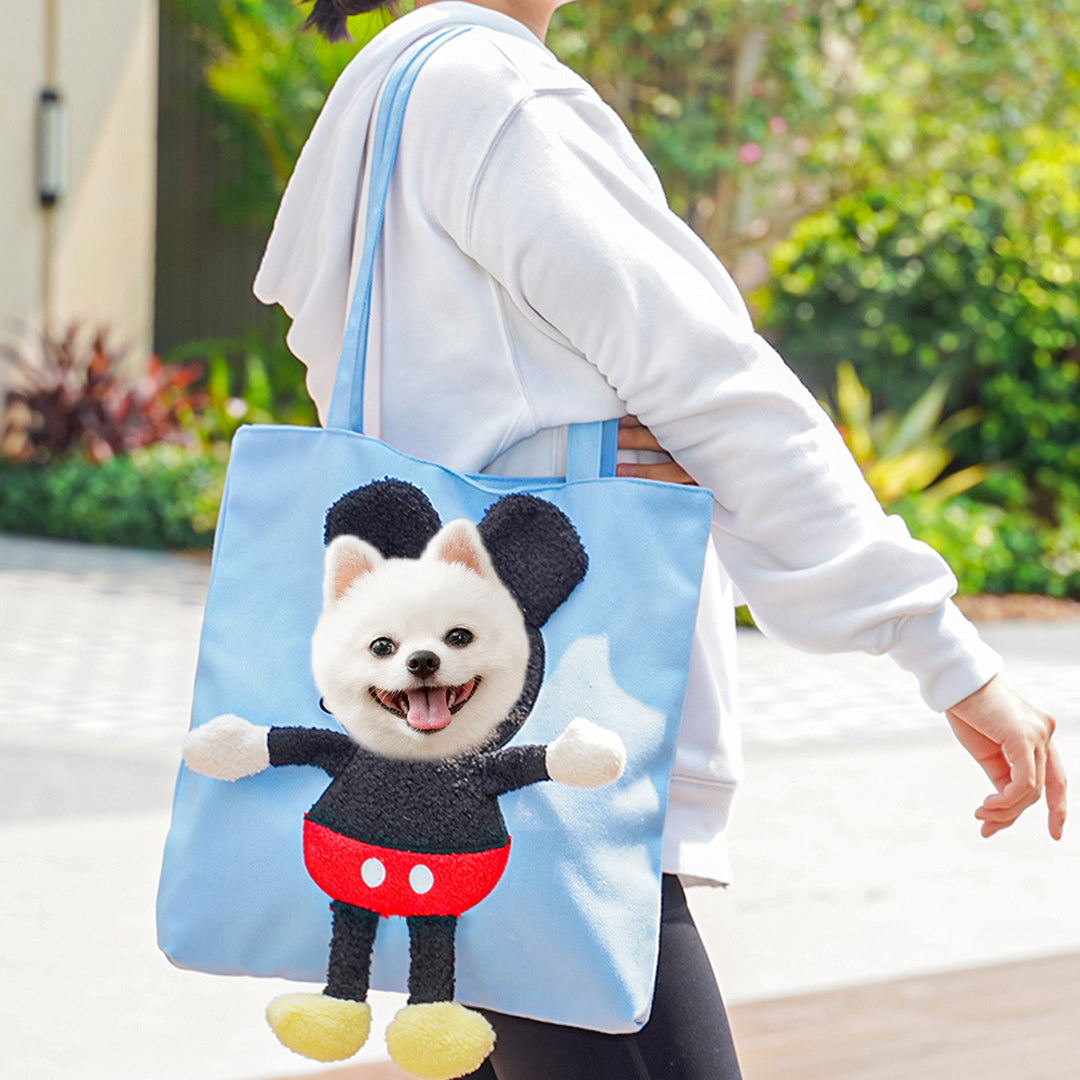 Personalized Embroidered Name Cute Cartoon Pet Tote Bag