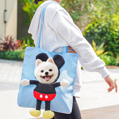 Personalized Embroidered Name Cute Cartoon Pet Tote Bag