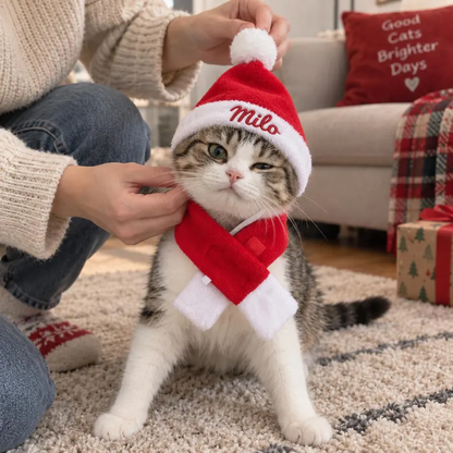 Personalized Santa Scarf & Cape Set for Pets
